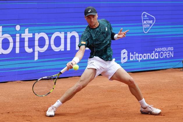 GER, Hamburg, xFSx, ATP500 Herren-Tennistunier Bitpanda Hamburg Open 2025, Sechzehntelfinale 19.05.2025 Raphael Collignon (BEL) spielt einen Vorhand Copyright: HMBxMedia FernandoxSoares