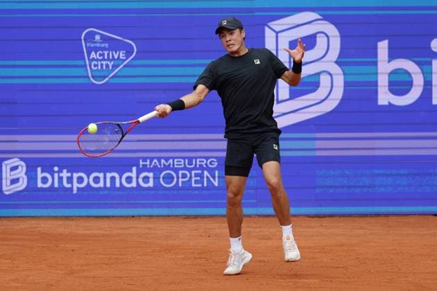 GER, Hamburg, xFSx, ATP500 Herren-Tennistunier Bitpanda Hamburg Open 2025, Sechzehntelfinale 19.05.2025 Brandon Nakashima (USA) spielt einen Vorhand Copyright: HMBxMedia FernandoxSoares