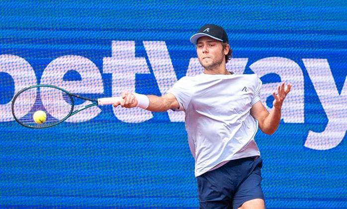 19.05.2025, ATP, Tennis Herren 500, Tennis, Herren, Hamburg Open, Hamburg, 1. Runde, Alexander Zverev (Deutschland) - Aleksandar Kovacevic (USA) Aleksandar Kovacevic (USA) Hamburg Tennis-Stadion Am Rothenbaum Hamburg Deutschland