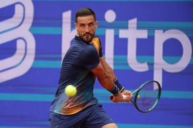 GER, Hamburg, xFSx, ATP500 Herren-Tennistunier Bitpanda Hamburg Open 2025, Sechzehntelfinale 19.05.2025 Damir Dzumhup (BIH) spielt eine Rueckhand Copyright: HMBxMedia FernandoxSoares