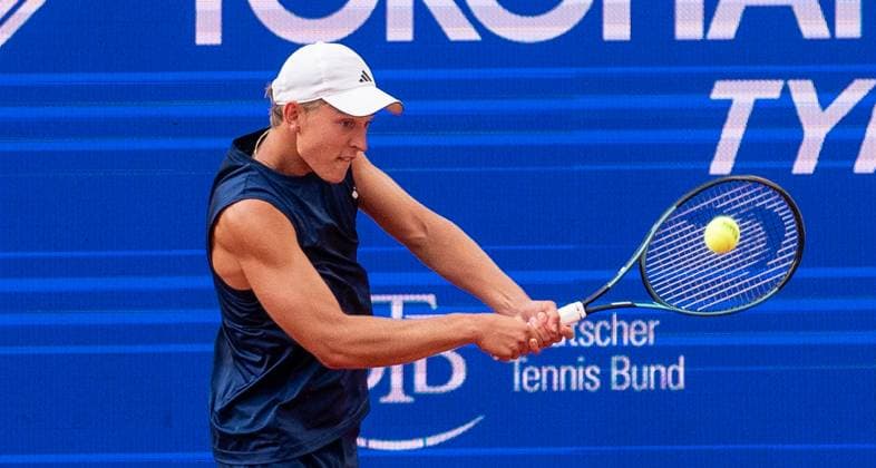 19.05.2025, ATP, Tennis Herren 500, Tennis, Herren, Hamburg Open, Hamburg, 1. Runde, Jan-Lennard Struff (Deutschland) - Justin Engel (Deutschland) Justin Engel (Deutschland) Hamburg Tennis-Stadion Am Rothenbaum Hamburg Deutschland