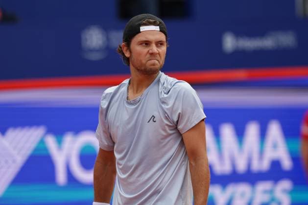 GER, Hamburg, xFSx, ATP, Tennis Herren 500 , Herren-Tennistunier Bitpanda Hamburg Open 2025, Sechzehntelfinale 19.05.2025 Aleksandar Kovacevic (USA) enttaeuscht, enttaeusch schauend, dissapointed, traurig, frustriert, frust, gefrustet Copyright: HMBxMedia FernandoxSoares