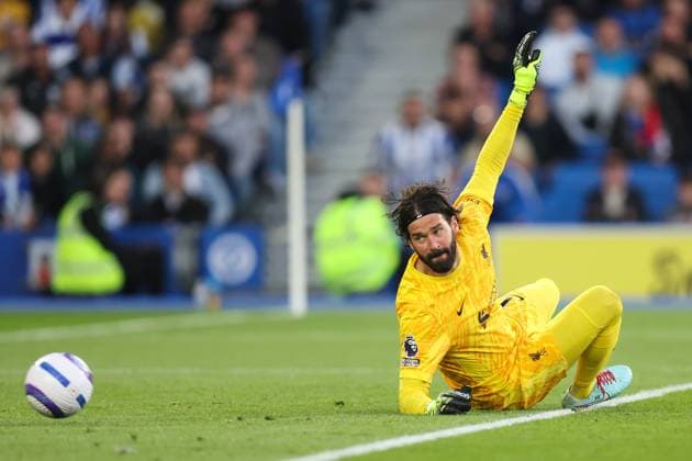 Sport Themen der Woche KW21 Sport Bilder des Tages Brighton v Liverpool 19 May 2025, Brighton - Premier League Football - Brighton & Hove Albion v Liverpool - Liverpool goalkeeper Alisson Becker is beaten for the first Brighton goal - Photo: Charlotte Wilson Offside. Brighton UK *** Brighton gegen Liverpool 19. Mai 2025, Brighton Premier League Fußball Brighton Hove Albion gegen Liverpool Liverpools Torwart Alisson Becker ist beim ersten Brighton-Tor geschlagen Foto Charlotte Wilson Abseits Brighton UK  Copyright: xCharlottexWilsonx xOffsidexOffside