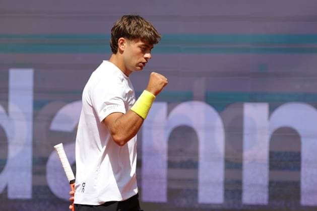GER, Hamburg, xFSx, ATP, Tennis Herren 500 , Herren-Tennistunier Bitpanda Hamburg Open 2025, Sechzehntelfinale 20.05.2025 Flavio Cobolli (ITA) Siegerfaust, jubel Copyright: HMBxMedia FernandoxSoares