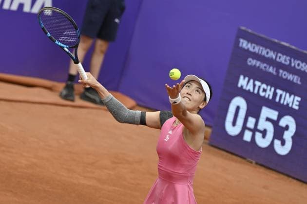 Tennis : Internationaux de Strasbourg 2025 - WTA, Tennis Damen 500 Tennis - Internationaux de Strasbourg 2025 - WTA 500 - Xinyu Wang - Chine France  Copyright: xChryslenexCaillaudx xPsnewZx