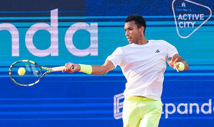 20.05.2025, ATP, Tennis Herren 500, Tennis, Herren, Hamburg Open, Hamburg, 1. Runde, Daniel Altmaier (Deutschland) - Felix Auger-Aliassime (Kanada) Felix Auger-Aliassime (Kanada) Hamburg Tennis-Stadion Am Rothenbaum Hamburg Deutschland