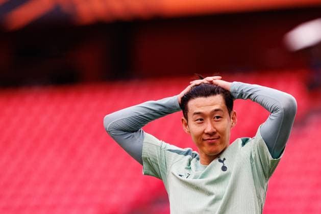 Heung-min Son seen during Official Training session of Tottenham Hotspur FC before UEFA Europa League Final (Maciej Rogowski) Bilbao San Mames Spain Copyright: xMaciejxRogowskix tottenhamtraining2425-49