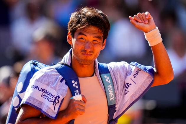 HAMBURG, GERMANY - MAY 20: Yunchaokete Bu of China gestures after his Men s Singles First Round match against Frances Tiafoe of United States during Day Four of the Bitpanda Hamburg Open at Am Rothenbaum on May 20, 2025 in Hamburg, Germany. (Photo by Rene Nijhuis) SPO  Copyright: xRenexNijhuis