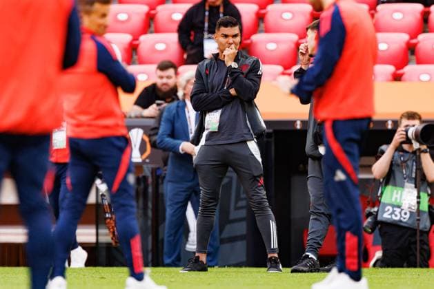 Casemiro seen during Manchester United, ManU FC walk around before UEFA Europa League Final (Maciej Rogowski) Bilbao San Mames Spain Copyright: xMaciejxRogowskix manuwalkaround-29