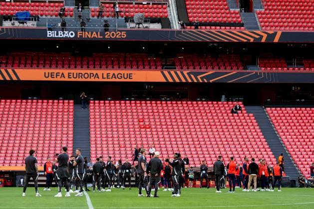 Manchester United, ManU Training Session And press conference, PK, Pressekonferenz - UEFA Europa League Final 2025 General View of Stadium San Mames during Manchester United training session ahead of the UEFA Europa League Final 2025 between Tottenham Hotspur and Manchester United at San Mames Stadium on May 20, 2025 in Bilbao, Spain. Bilbao San Mames Stadium Spain Copyright: xGiuseppexMaffiax UEL_Final_ManchesterUtd_MD-1_200525_BRU9052