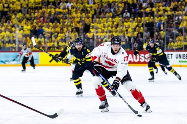 Ice hockey, Eishockey - IIHF WC 2025 STOCKHOLM,SWEDEN,20.MAY.25 - ICE HOCKEY - IIHF Ice Hockey World Championship, WM, Weltmeisterschaft 2025, group stage, Sweden vs Canada. Image shows Will Cuylle (CAN).  GEPAxpictures xMaticxKlansek