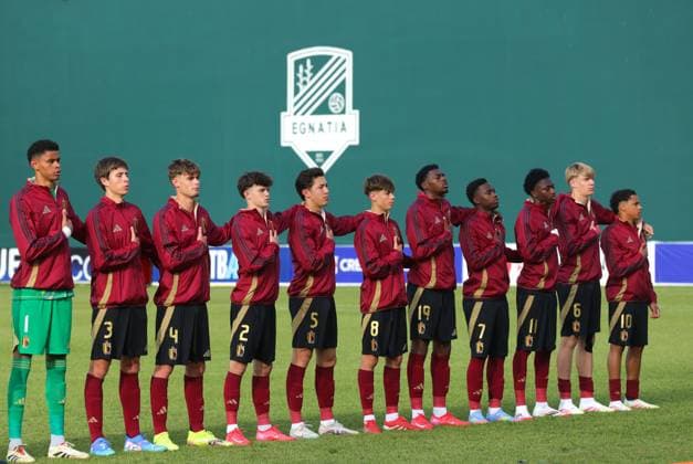 May 20, 2025, Rrogozhine, Rrogozhine, Albania: U-17 Belgium prior to the UEFA European Under-17 Championship 2024 25 match between England and Belgium at Arena Egnatia in Rrogozhine, Albania on 20 May 2025. Rrogozhine Albania - ZUMAb266 20250520_zip_b266_006 Copyright: xArmandoxBabanix