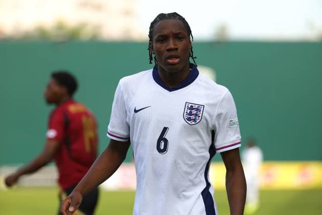 May 20, 2025, Rrogozhine, Rrogozhine, Albania: Jun Ai Byfield of U-17 England in action during the UEFA European Under-17 Championship 2024 25 match between England and Belgium at Arena Egnatia in Rrogozhine, Albania on 20 May 2025. Rrogozhine Albania - ZUMAb266 20250520_zip_b266_010 Copyright: xArmandoxBabanix