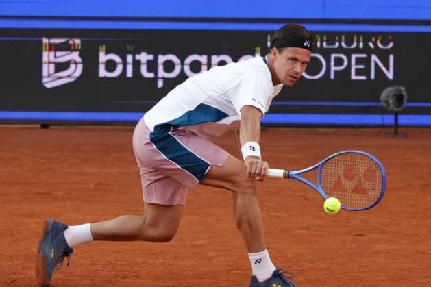 GER, Hamburg, xFSx , ATP, Tennis Herren 500 , Herren Tennistunier Bitpanda Hamburg Open 2025, Sechzehntelfinale 20.05.2025 Daniel Altmeier (GER) spielt eine Rueckhand Copyright: HMBxMedia FernandoxSoares