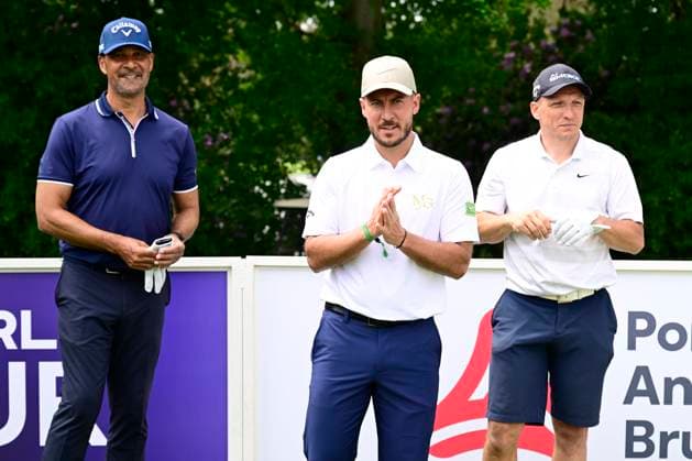 ProAm Soudal Open Golf SCHILDE, BELGIUM - MAY 21 : Eden Hazard, Wesley Sonck and Ruud Gullit pictured during the Soudal Open ProAm Golf (DP World Tour event) on May 21, 2025 in Schilde, Belgium, 21 05 2025 Schilde Belgium  Copyright: xPeterxDexVoechtx