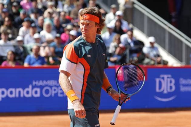GER, Hamburg, xFSx , ATP, Tennis Herren 500 , Herren Tennistunier Bitpanda Hamburg Open 2025, Achtelfinale 21.05.2025 Andrey Rublev (RUS) Copyright: HMBxMedia FernandoxSoares