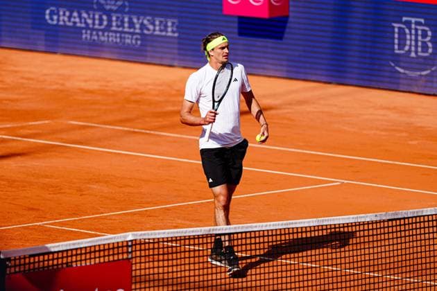 Alexander Zverev (GER) GER, Alexander Zverev (GER) vs. Alexandre Muller (FRA), Tennis, ATP, Tennis Herren 500, Bitpanda Hamburg Open, Achtelfinale, 21.05.2025 GER, Alexander Zverev (GER) vs. Alexandre Muller (FRA), Tennis, ATP 500, Bitpanda Hamburg Open, Achtelfinale, 21.05.2025 Hamburg Copyright: xEibner-Pressefoto MarcelxvonxFehrnx EP_MFN