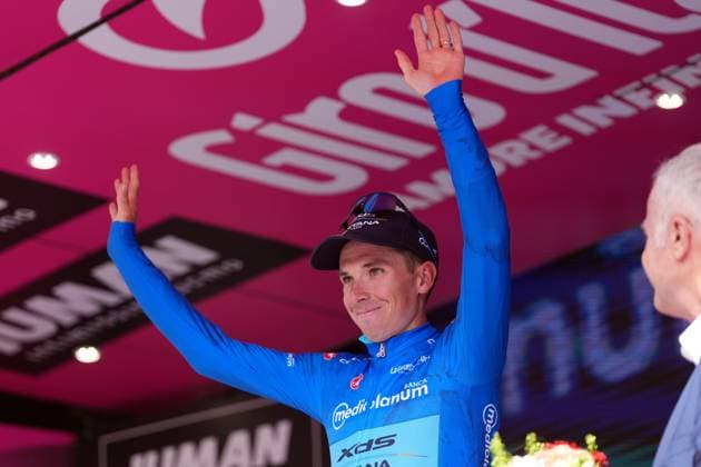 Fortunato Lorenzo of Xds Astana Team during the stage 11 of the Giro d™Italia from Viareggio to Castelnovo ne Monti, Italy - Wednesday, May 21, 2025. - cycling.  Copyright: xGianxMattiaxD Alberto LaPressex