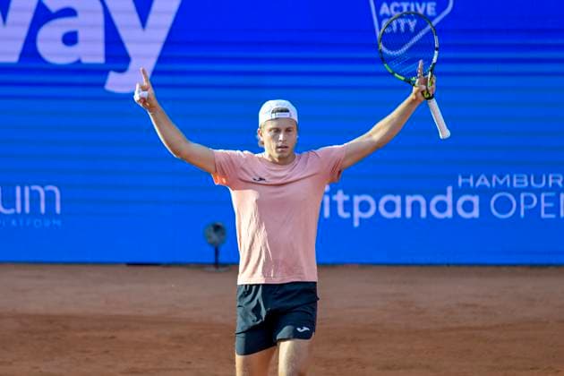 Alexandre Müller FRA Schlussjubel Schlußjubel Emotion Freude 21.05.2025 Tennis Hamburg Open ATP, Tennis Herren 500, Tennisstadium am Rothenbaum, Hamburg,