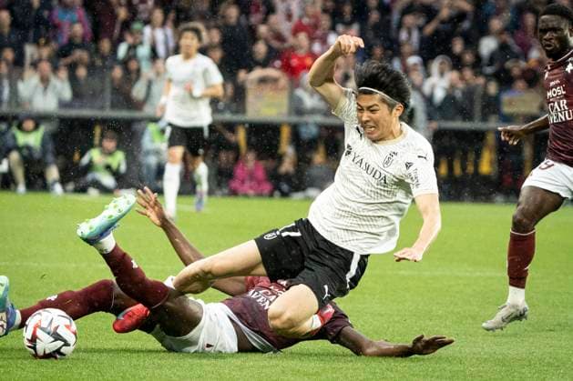 FOOTBALL : Metz FC vs Reims. - Tour de Barrage Match Aller. Stade Saint-Symphorien de Metz 21 05 2025 NAKAMURA KEITO 17  Copyright: xelyxandroxcegarrax