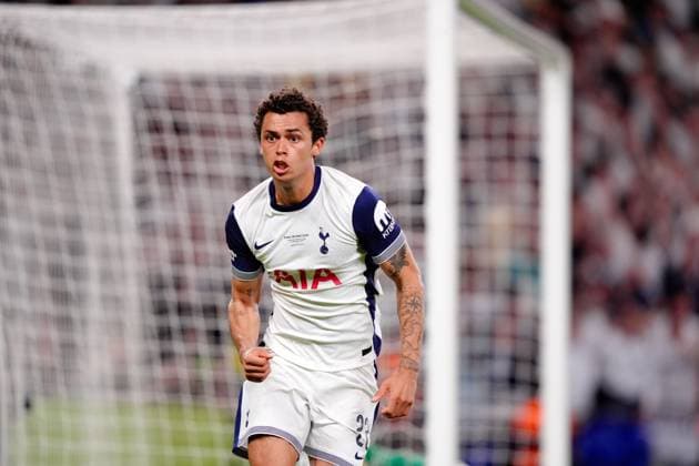 Brennan Johnson of Tottenham Hotspur celebrates their goal to make it 1-0 Tottenham Hotspur v Manchester United, ManU Europa League Final, Football, San Mames Stadium, Bilbao, Spain - 21 May 2025 EDITORIAL USE ONLY No use with unauthorised audio, video, data, fixture lists, club league logos or live services. Online in-match use limited to 120 images, no video emulation. No use in betting, games or single club league player publications.  Copyright: xGokhanxTaner Shutterstockx 15312892dt
