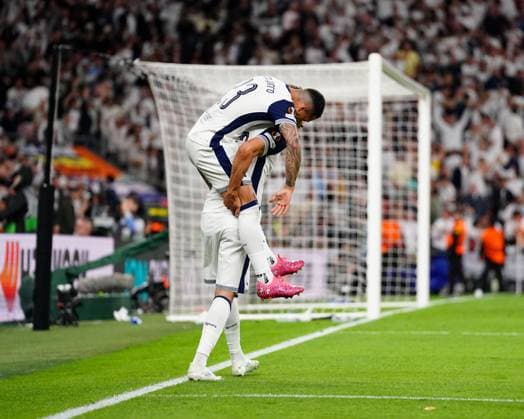 Brennan Johnson of Tottenham Hotspur celebrates their goal to make it 1-0 Tottenham Hotspur v Manchester United, ManU Europa League Final, Football, San Mames Stadium, Bilbao, Spain - 21 May 2025 EDITORIAL USE ONLY No use with unauthorised audio, video, data, fixture lists, club league logos or live services. Online in-match use limited to 120 images, no video emulation. No use in betting, games or single club league player publications.  Copyright: xGokhanxTaner Shutterstockx 15312892dx