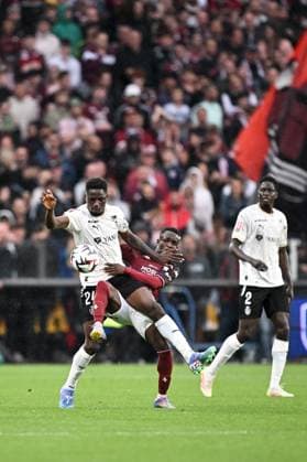 FC Metz v Stade de Reims - Playoffs Ligue 1 McDonald s Ligue 2 BKT 2024 2025, first leg 24 Mory GBANE (sdr) during the playoffs match between Metz and Reims at Stade Saint-Symphorien on May 21, 2025 in Metz, France. Metz France  Copyright: xFEPx 776325767
