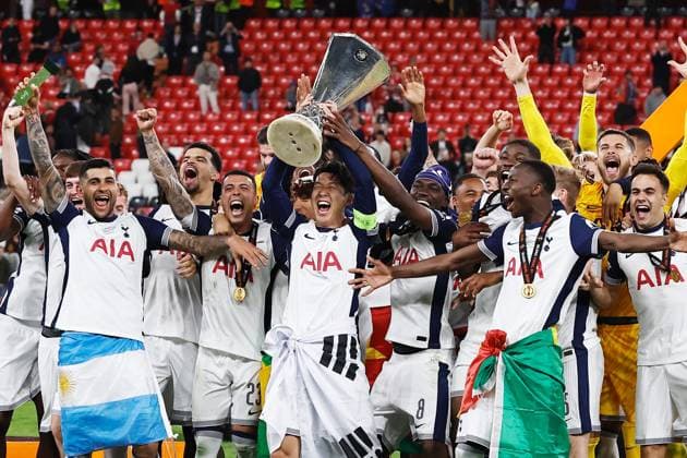 Tottenham Hotsupr team group, Mannschaftsbild, Totale (Tottenham), MAY 21, 2025 - Football Soccer : Tottenham Hotsupr team group celebrate after winning UEFA Europa League Final match between Tottenham Hotsupr FC 1-0 Manchester United, ManU FC at the Estadio San Mames in Bilbao, Spain. Noxthirdxpartyxsales  (291374467)