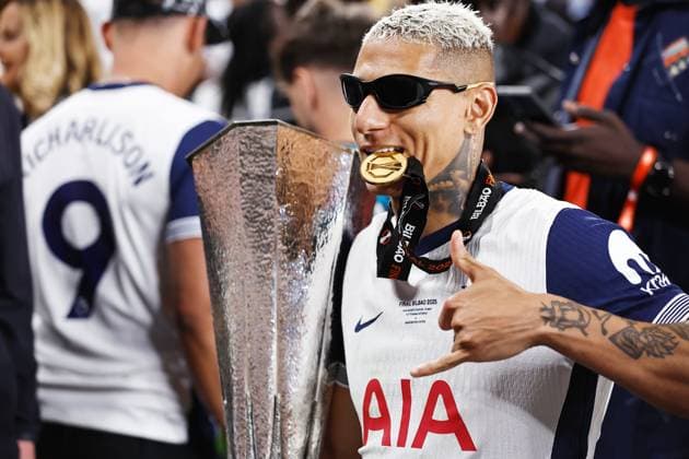 Richarlison (Tottenham), MAY 21, 2025 - Football Soccer : Richarilson celebrate after winning UEFA Europa League Final match between Tottenham Hotsupr FC 1-0 Manchester United, ManU FC at the Estadio San Mames in Bilbao, Spain. Noxthirdxpartyxsales  (291374569)
