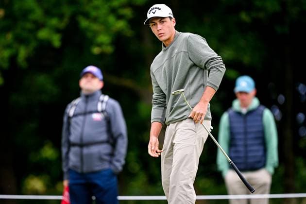 Soudal Open DP World Tour 22 05 2025 SCHILDE, BELGIUM - MAY 22 : Besard Matthis (BEL) in action during day one of the Soudal Open DP World Tour Golf at Rinkven International Golf Club on May 22, 2025 in Schilde, Belgium, 22 05 2025  Copyright: xTomasxSiskx