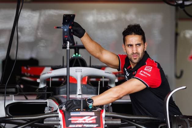 Messarbeiten eines Mechanikers beim Haas Team, Grosser Preis von Monaco, Motorsport, Formel 1, Saison 2025, 22.05.2025 Grosser Preis von Monaco, Motorsport, Formel 1, Saison 2025, 22.05.2025 Copyright: xEibner-Pressefoto AlexanderxNeisx EP_ANS