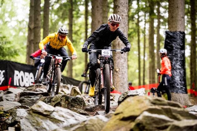 Adela Holubova of Czech Republic during the training for Mountain bike cross country World Cup event, Nove Mesto na Morave, Czech Republic, May 22, 2025. (CTKxPhoto JaroslavxSvoboda) CTKPhotoP2025052204882  CTKPhotoP2025052204882
