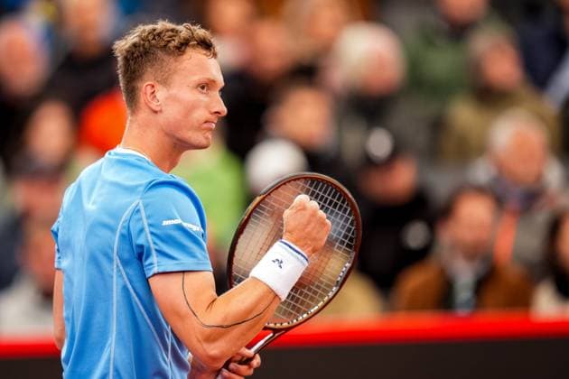 HAMBURG, GERMANY - MAY 22: Jiri Lehecka of Czech Republic celebrates in his Men s Singles Quarter Final match against Tomas Martin Etcheverry of Argentina during Day Six of the Bitpanda Hamburg Open at Am Rothenbaum on May 22, 2025 in Hamburg, Germany. (Photo by Rene Nijhuis) SPO  Copyright: xRenexNijhuis