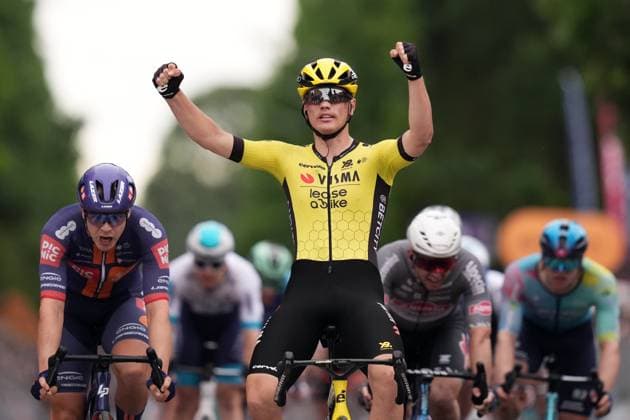 Kooij Olav of Team Visma Lease A Bike winner of the stage at the sprint during the stage 12 of the Giro d™Italia from Modena to Viadana (Oglio-Po), Italy - Thursday, May 22, 2025. - cycling.  Copyright: xMassimoxPaolone LaPressex