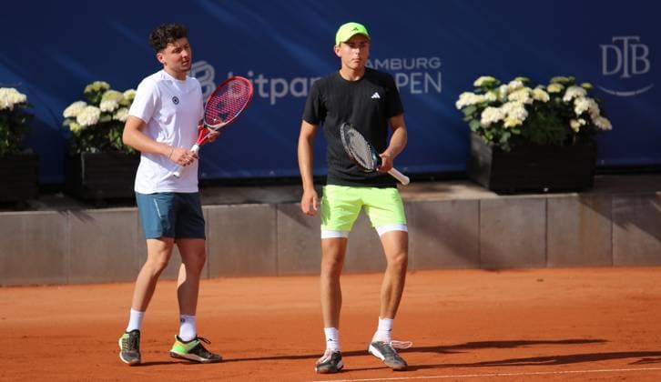 ATP, Tennis Herren 500, Bitpanda Hamburg Open, Viertelfinale im Doppel: Max Hans Rehberg (l.) und Justin Engel (r.).