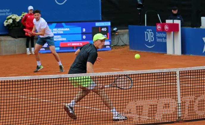 ATP, Tennis Herren 500, Bitpanda Hamburg Open, Viertelfinale im Doppelam Justin Engel (am Netz), Max Hans Rehberg (hinten).