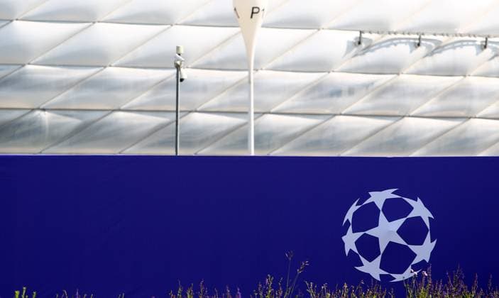 Allianz Arena Stadion Vorbereitung Final UEFA Champions League zwischen PSG and FC Inter Mailand , Fußball , in der Allianz Arena Stadion , München , Bayern , Deutschland . Mai 23 , 2025 . Photo by: Davide Elias Ipa Photo Pressefoto DENL Copyright: xDavidexEliasx