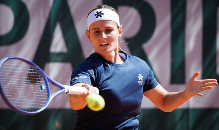 Belgian Greet Minnen pictured in action during the morning training session at the Roland Garros French Open tennis tournament, in Paris, France, Friday 23 May 2025. This year s tournament takes place from 19 May to 08 June. BENOITxDOPPAGNE  x124936594x