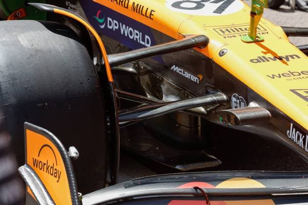 F1 - MONACO GRAND PRIX 2025 McLaren F1 Team MCL39, front suspension detail during the Formula 1 Tag Heuer Grand Prix de Monaco, 8th round of the 2025 FIA Formula One World Championship, WM, Weltmeisterschaft from May 23 to 25, 2025 on the Circuit de Monaco, in Monte-Carlo, Monaco - Monte-CarloMonaco  Copyright: xJavierxJimenezx