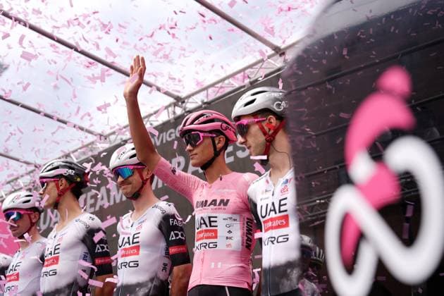Del Toro Romero Isaac of Uae Team Emirates Xrg pink jersey during the stage 13 of the Giro d™Italia from Rovigo to Vicenza, Italy - Friday, May 23, 2025. - cycling.  Copyright: xMassimoxPaolone LaPressex