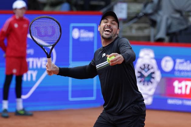 GER, Hamburg, xFSx , ATP, Tennis Herren 500 , Herren Tennistunier Bitpanda Hamburg Open 2025, Halbfinale ,Herren Doppel , 23.05.2025 Fernando Romboli (BRA) feiert mit Andres Molteni (ARG) den Sieg gegen Harri Heliovaara (FIN) und Henry Patten (GBR) Copyright: HMBxMedia FernandoxSoares