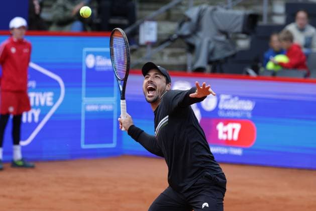 GER, Hamburg, xFSx , ATP, Tennis Herren 500 , Herren Tennistunier Bitpanda Hamburg Open 2025, Halbfinale ,Herren Doppel , 23.05.2025 Fernando Romboli (BRA) feiert mit Andres Molteni (ARG) den Sieg gegen Harri Heliovaara (FIN) und Henry Patten (GBR) Copyright: HMBxMedia FernandoxSoares