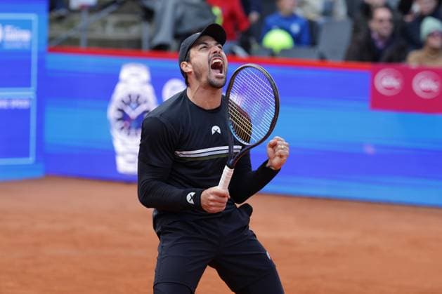 GER, Hamburg, xFSx , ATP, Tennis Herren 500 , Herren Tennistunier Bitpanda Hamburg Open 2025, Halbfinale ,Herren Doppel , 23.05.2025 Fernando Romboli (BRA) feiert mit Andres Molteni (ARG) den Sieg gegen Harri Heliovaara (FIN) und Henry Patten (GBR) Copyright: HMBxMedia FernandoxSoares