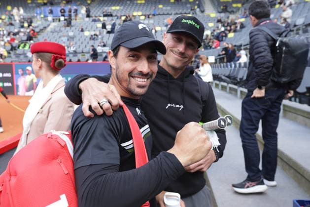 GER, Hamburg, xFSx , ATP, Tennis Herren 500 , Herren Tennistunier Bitpanda Hamburg Open 2025, Halbfinale ,Herren Doppel , 23.05.2025 Fernando Romboli (BRA) Siegerfaust, jubel Copyright: HMBxMedia FernandoxSoares