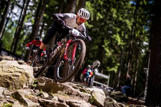 Nino Schurter of Switzerland during the training for Mountain bike cross country World Cup event, Nove Mesto na Morave, Czech Republic, May 23, 2025. (CTKxPhoto JaroslavxSvoboda) CTKPhotoP2025052303664  CTKPhotoP2025052303664