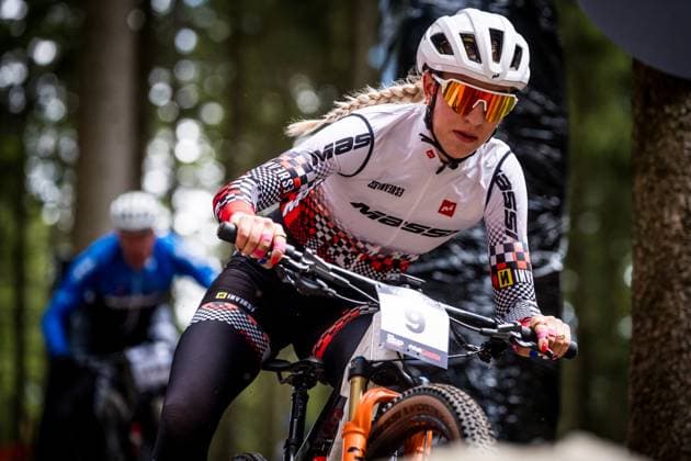 Simona Spesna of Czech Republic during the training for Mountain bike cross country World Cup event, Nove Mesto na Morave, Czech Republic, May 23, 2025. (CTKxPhoto JaroslavxSvoboda) CTKPhotoP2025052303680  CTKPhotoP2025052303680