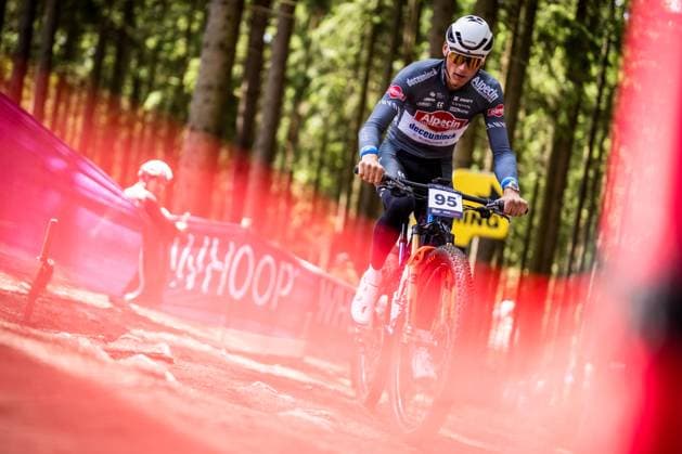 Mathieu van der Poel of Netherlands during the training for Mountain bike cross country World Cup event, Nove Mesto na Morave, Czech Republic, May 23, 2025. (CTKxPhoto JaroslavxSvoboda) CTKPhotoP2025052303683  CTKPhotoP2025052303683