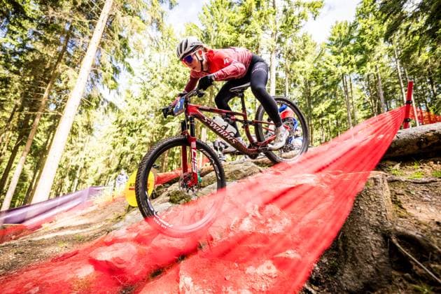 Haley Batten of USA during the training for Mountain bike cross country World Cup event, Nove Mesto na Morave, Czech Republic, May 23, 2025. (CTKxPhoto JaroslavxSvoboda) CTKPhotoP2025052303655  CTKPhotoP2025052303655
