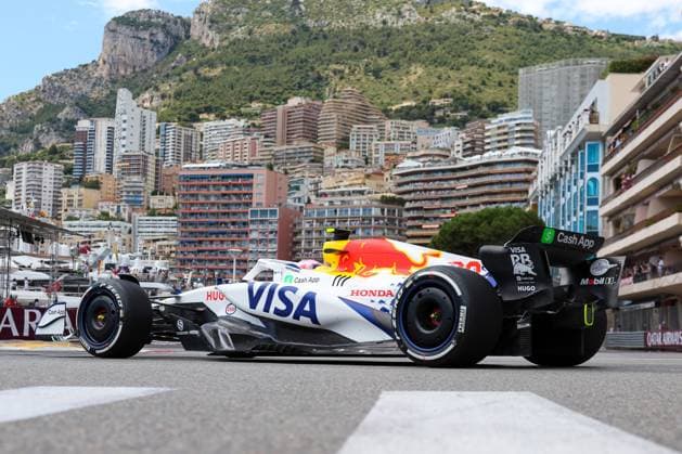 Liam Lawson (Visa Cash App RB) in der Chicane, 1. Freies Training, Grosser Preis von Monaco, Motorsport, Herren, Formel 1, 23.05.2025 Monte Carlo Monaco MCO