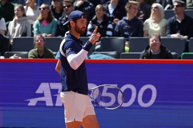 GER, Hamburg, xFSx , ATP, Tennis Herren 500 , Herren Tennistunier Bitpanda Hamburg Open 2025, Halbfinale ,Herren Doppel , 23.05.2025 Andrea Vavassori (ITA) Siegerfaust, jubel Copyright: HMBxMedia FernandoxSoares